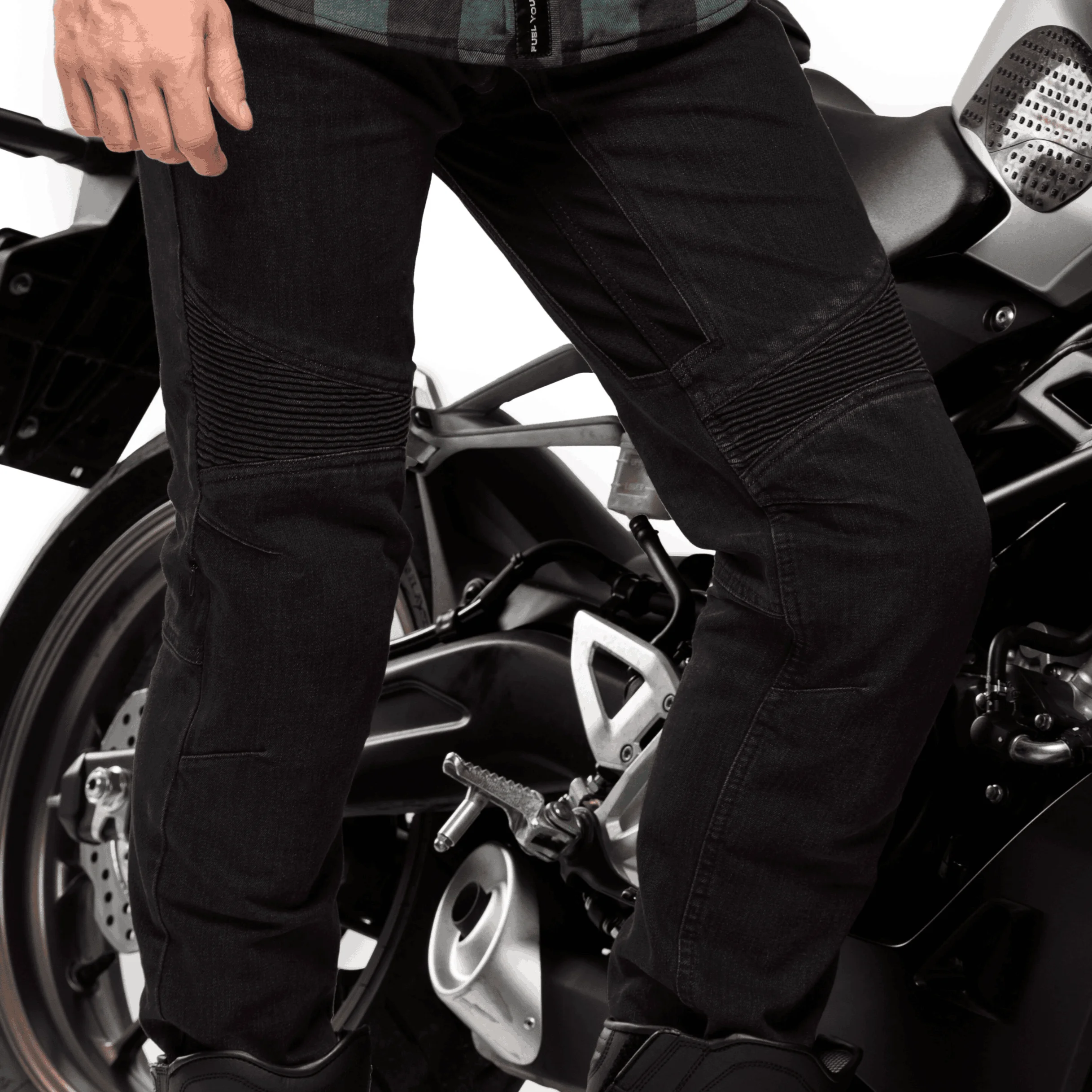 Erick Storm - męskie jeansy motocyklowe z ochraniaczami - jednowarstwowe - certyfikat AA - obrazek 13