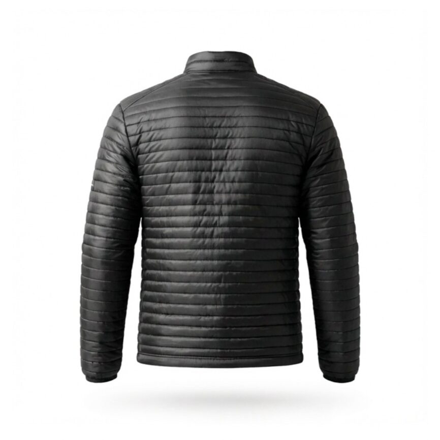 Patric Wolf – kurtka motocyklowa zimowa, widok na tył czarnej kurtki męskiej na białym tle