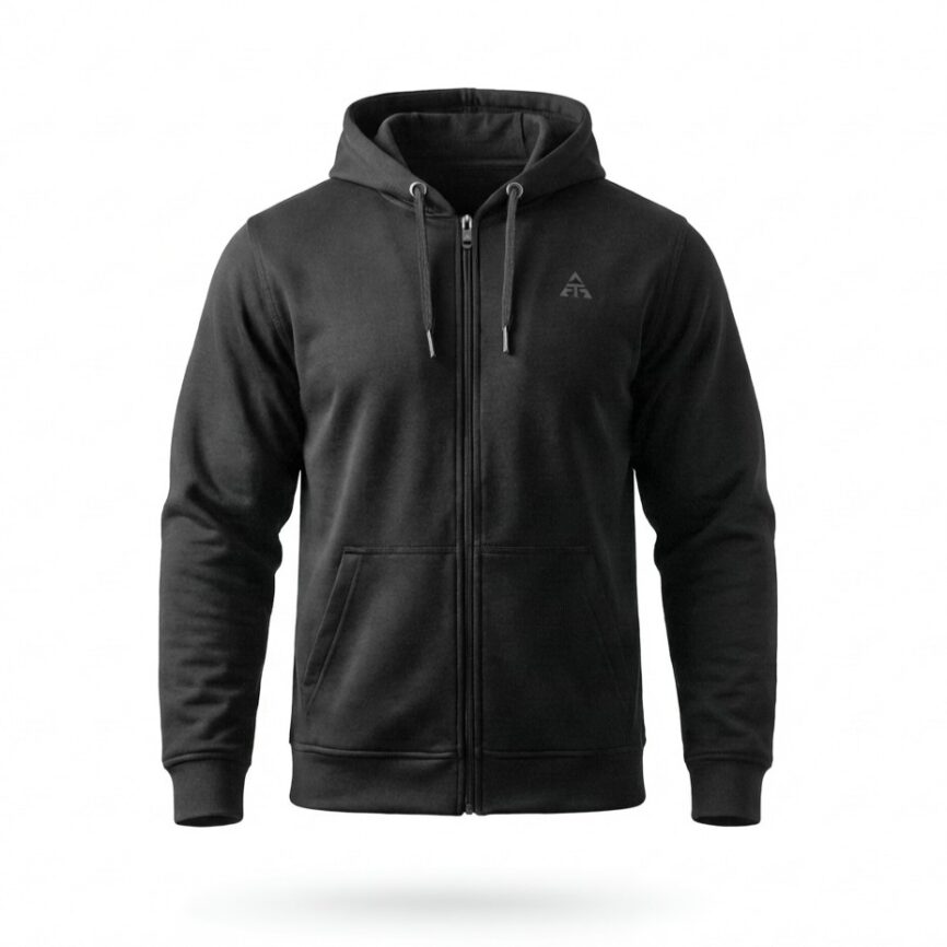 Victor Beast – bluza motocyklowa, czarna ochronna bluza z kapturem, widok z przodu